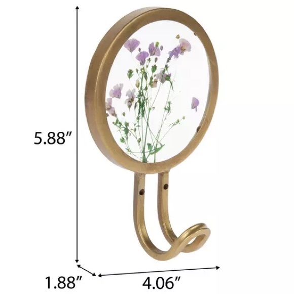 (2) Purple Flowers Metal Wall Hook - Picture 2 of 4